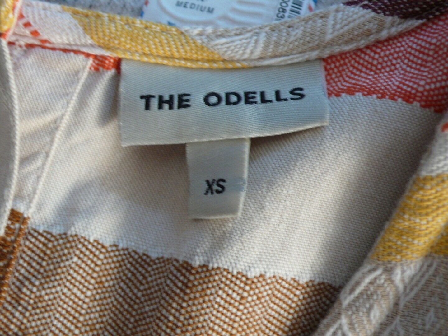 THE ODELLS BY ANTHROPOLOGIE Women's Striped Sleeveless Button Back Blouse Sz XS - Image 7