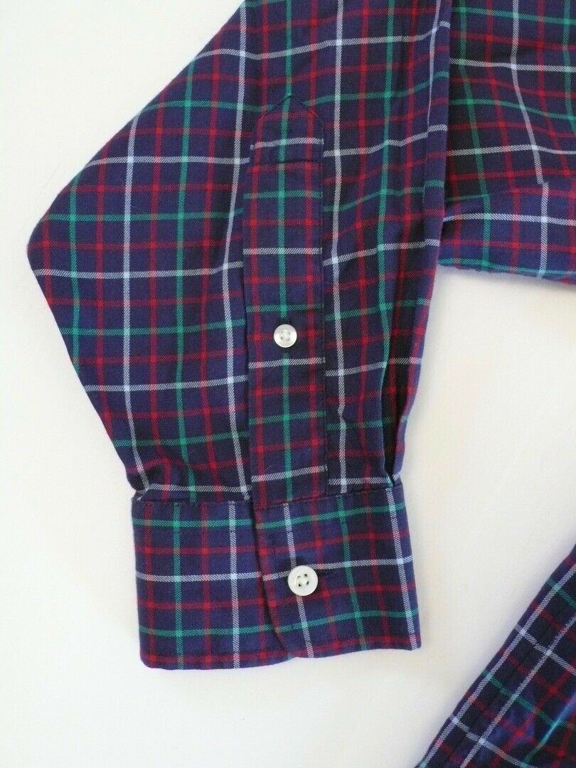 VINEYARD VINES Men's Navy Blue Green Red Plaid Button Down Murray Shirt Sz L - Image 5